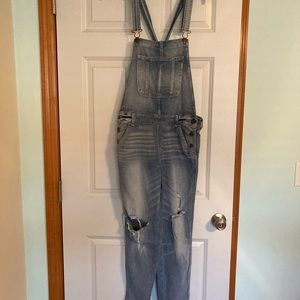 A&F Distressed Boyfriend Overalls